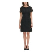Tommy Hilfiger Womens Black Short Sleeve Above the Knee Sheath Dress Size: 2